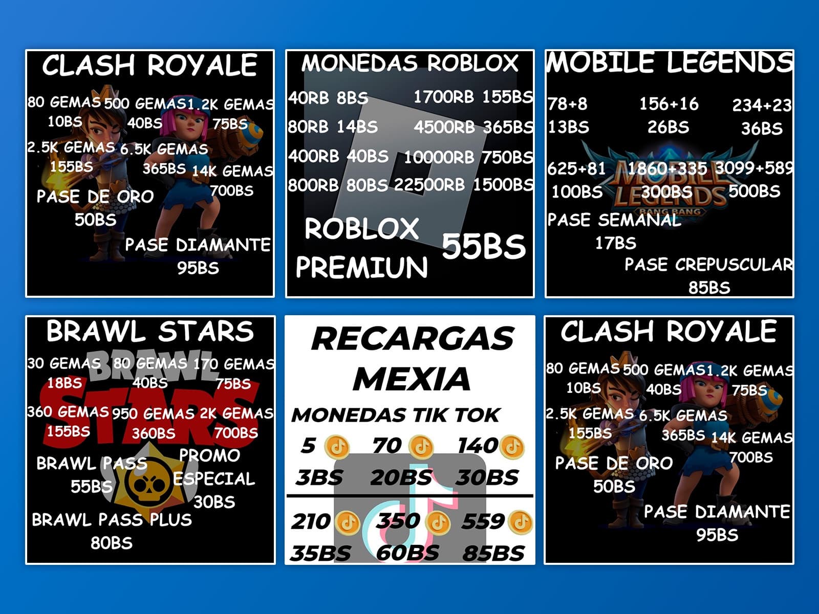 Diseño original de Recargas Mexia
