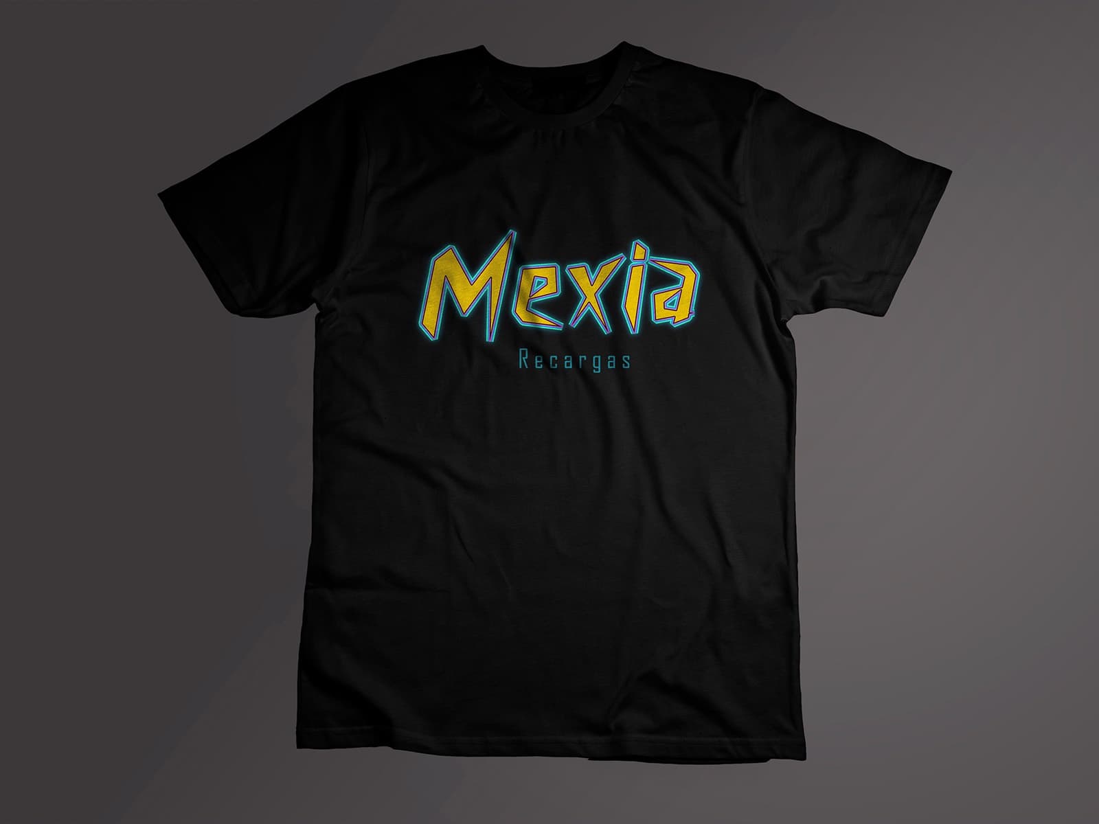 Mockup de polera con logo Recargas Mexia